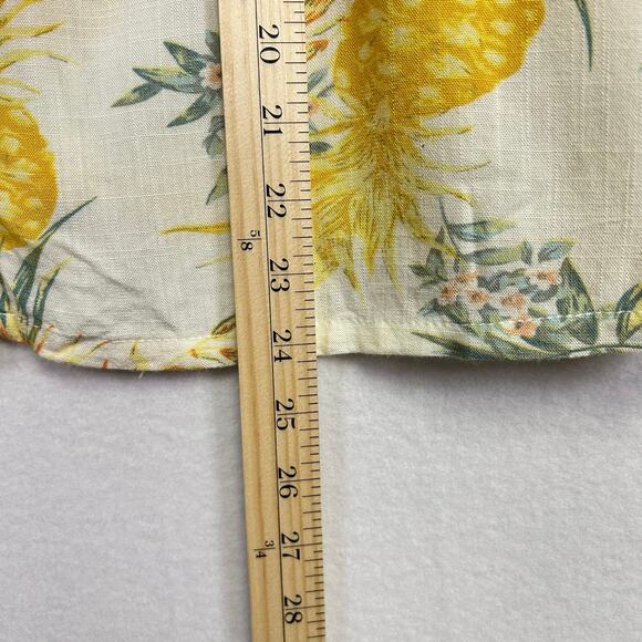 Woman's Linen Blend Pineapple Hawaiian Shirt - Size  Medium Tropical Vacation - Picture 9 of 9